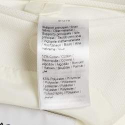 Pre Owned Lacoste White Gabardine Logo Embroidered Blazer S