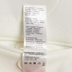Pre Owned Lacoste White Gabardine Logo Embroidered Blazer S