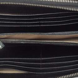 Lancaster Black Leather Mathias Double Zip Travel Organizer Wallet
