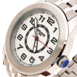 Pre Owned Lancaster Silver White Stainless Steel NPU Sportif Men's Wristwatch 44 mm