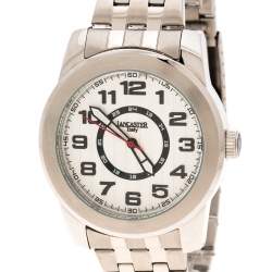 Pre Owned Lancaster Silver White Stainless Steel NPU Sportif Men's Wristwatch 44 mm