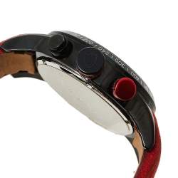 Pre Owned Lancaster Black PVD Stainless Steel Leather OLA-EK2014 Men's Wristwatch 45 mm