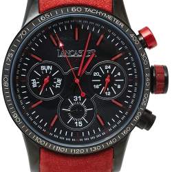 Pre Owned Lancaster Black PVD Stainless Steel Leather OLA-EK2014 Men's Wristwatch 45 mm