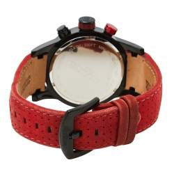 Pre Owned Lancaster Black PVD Stainless Steel Leather OLA-EK2014 Men's Wristwatch 45 mm