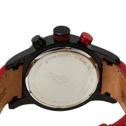 Pre Owned Lancaster Black PVD Stainless Steel Leather OLA-EK2014 Men's Wristwatch 45 mm