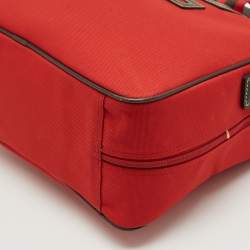 Pre Owned Lancel Red Canvas Duffel Travel Bag
