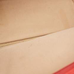 Pre Owned Lancel Red Canvas Duffel Travel Bag