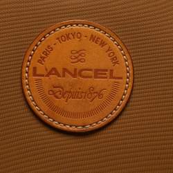 Pre Owned Lancel Tan Nylon and Leather Logo Suitcase