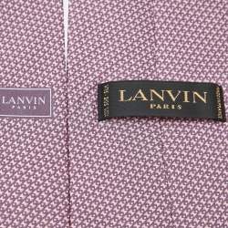 Pre Owned Lanvin Pink Print Silk Tie