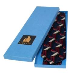 Pre Owned Lanvin Multicolor Printed Silk Tie