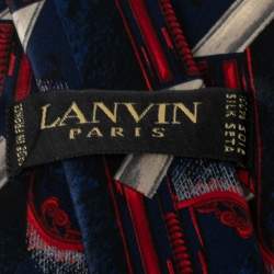 Pre Owned Lanvin Multicolor Printed Silk Tie