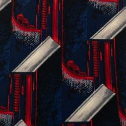 Pre Owned Lanvin Multicolor Printed Silk Tie