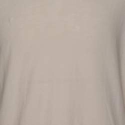Pre Owned Lanvin Light Grey Cotton Knit V Neck Sweatshirt M
