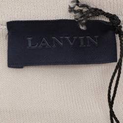 Pre Owned Lanvin Light Grey Cotton Knit V Neck Sweatshirt M