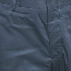 Lanvin Navy Blue Cotton Formal Trousers L