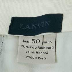 Lanvin Navy Blue Cotton Formal Trousers L