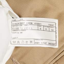 Lanvin Beige Gabardine Regular Fit Trousers L