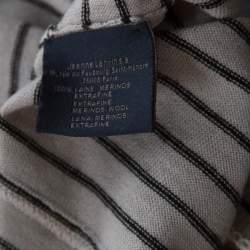 Lanvin Grey Wool Striped Turtle Neck Sweater L