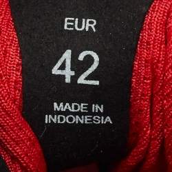 Pre Owned Lanvin Dark Red Mesh and Rubber Flash X Lace Up Sneakers Size 42