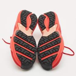 Pre Owned Lanvin Dark Red Mesh and Rubber Flash X Lace Up Sneakers Size 42