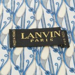 Lanvin Blue Printed Silk Traditional Tie 
