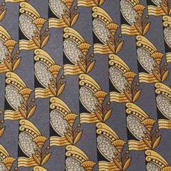 Pre Owned Lanvin Grey Printed Silk Traditional Tie