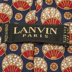 Pre Owned Lanvin Multicolor Printed Silk Traditional Tie