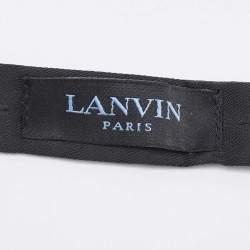 Lanvin Dark Green Silk Double Bow Tie