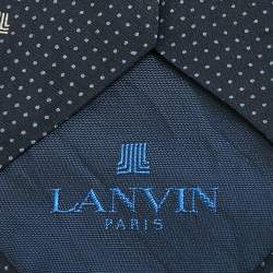 Lanvin Blue Dots Print Silk Tie