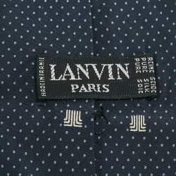 Lanvin Blue Dots Print Silk Tie