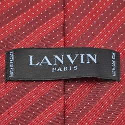 Pre Owned Lanvin Red Silk Jacquard Tie