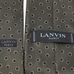 Pre Owned Lanvin Green Print Silk Tie