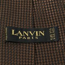 Pre Owned Lanvin Brown Patterned Silk Traditional Tie