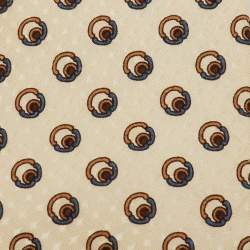 Pre Owned Lanvin Vintage Cream Printed Silk Tie
