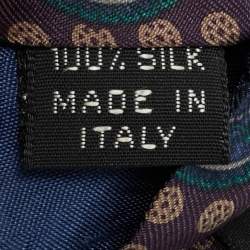 Pre Owned Lanvin Deep Purple Mandala Print Silk Tie