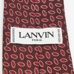 مملوكة مسبقًا ربطة عنق لانفان حرير رمادية مطبوعة