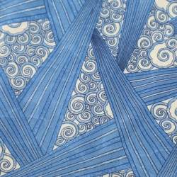 Pre Owned Lanvin Blue Abstract Print Silk Tie
