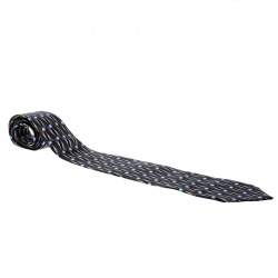 Lanvin Geometric and Floral Print Traditional Silk Tie