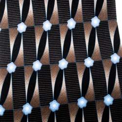 Lanvin Geometric and Floral Print Traditional Silk Tie