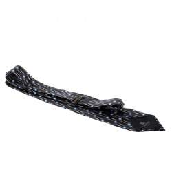Lanvin Geometric and Floral Print Traditional Silk Tie