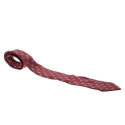 Lanvin Red Printed Silk Tie