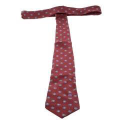 Lanvin Red Printed Silk Tie