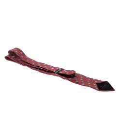 Lanvin Red Printed Silk Tie