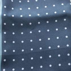 Pre Owned Lanvin Black and Grey Four Square Polka Dotted Silk Pocket Square