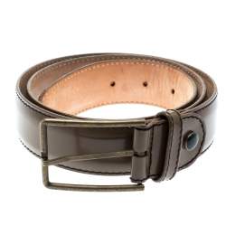 Pre Owned Lanvin Brown Patent Leather Belt Size 90CM