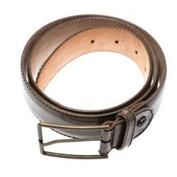 Pre Owned Lanvin Brown Patent Leather Belt Size 90CM