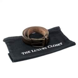 Pre Owned Lanvin Brown Patent Leather Belt Size 90CM