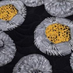 Pre Owned Lanvin Vintage Black Floral Print Traditional Silk Tie