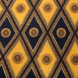 Pre Owned Lanvin Vintage Yellow and Blue Floral Print Silk Tie