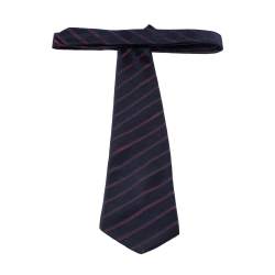 مملوكة مسبقًا Lanvin Blue and Purple Striped Silk Floral Jacquard Tie